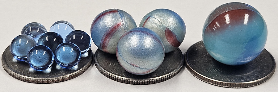 Gel Blaster, Low Impact, and Traditional Paintball size comparison